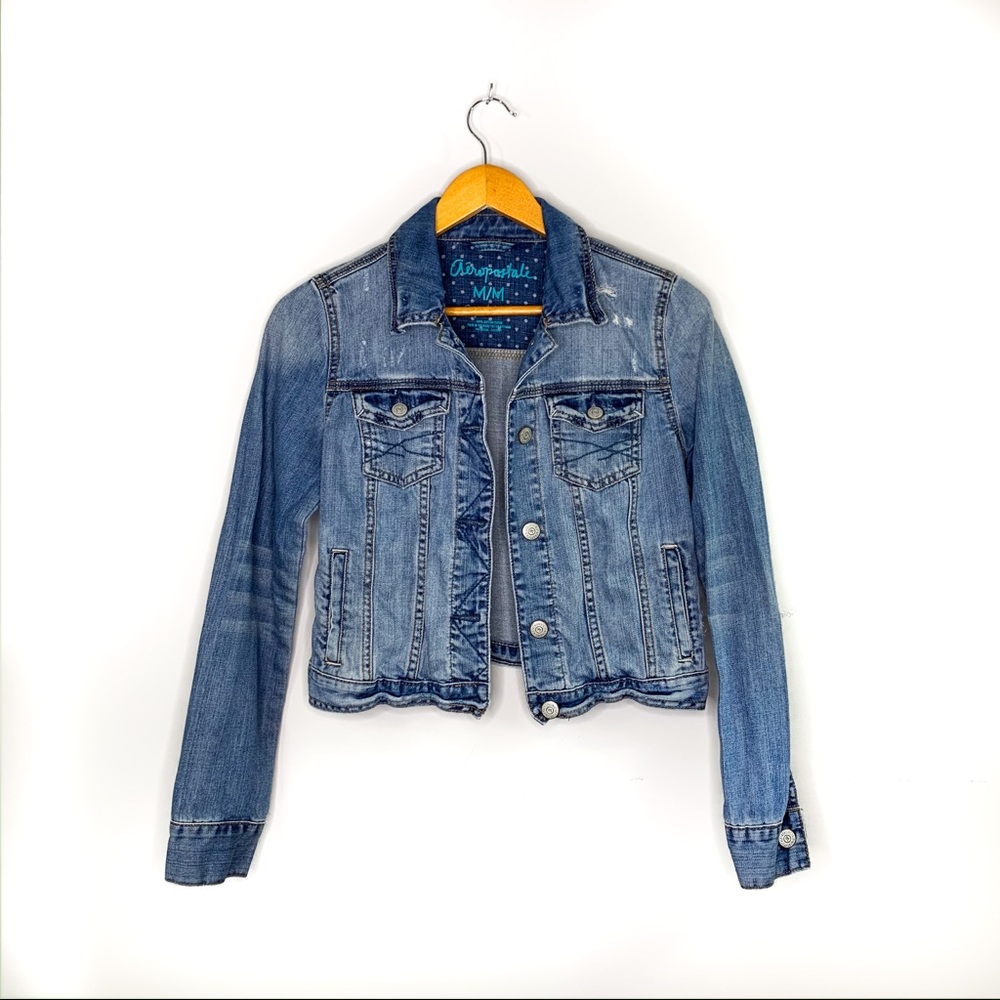 Aeropostale Distressed Denim Jacket - size M